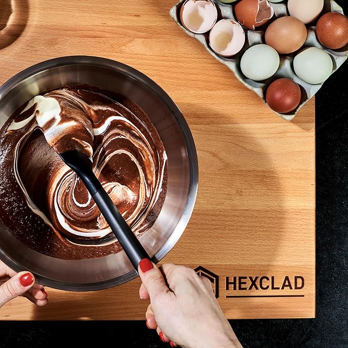 HexClad 3 Piece Stainless Steel Mixing Bowl Set with Vacuum Seal Lids