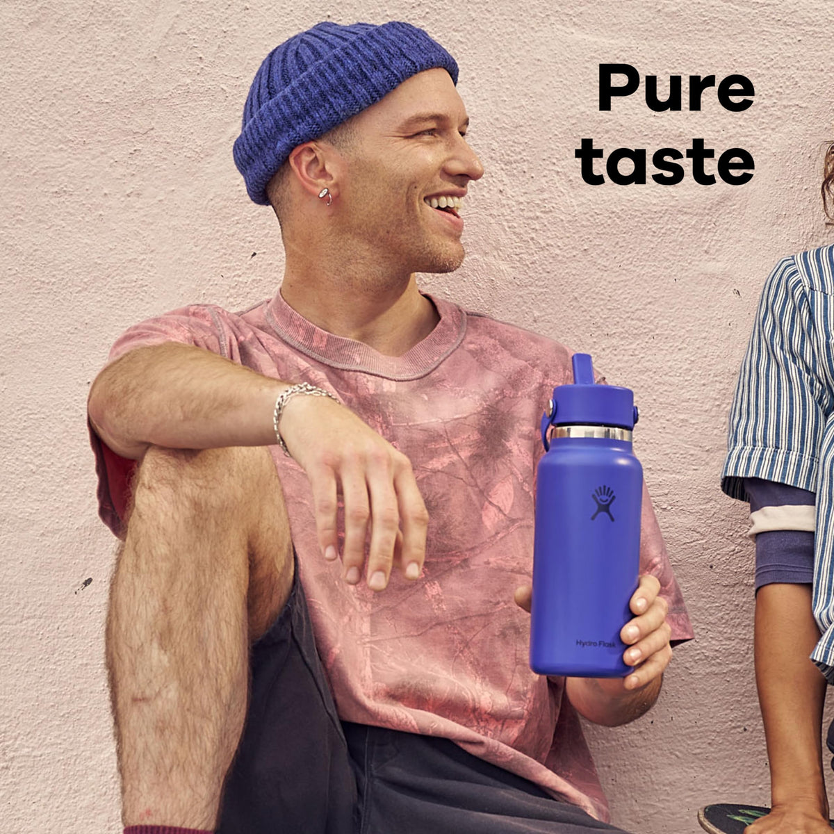 Hydro Flask Water Bottle - Insulated Stainless Steel - Wide Mouth Flex Straw Lid, Non Spill, Leakproof and Refillable in 32 Oz Popstar Pink