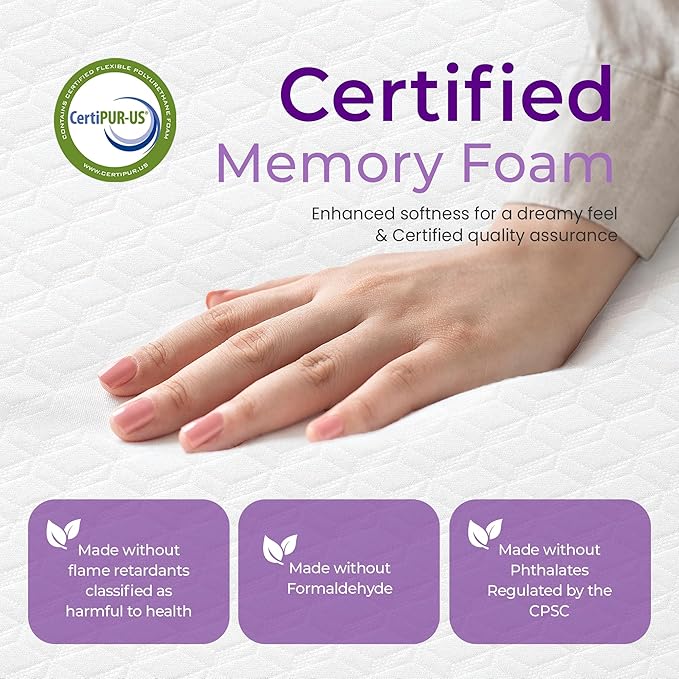 GAESTE 8 Inch Twin Cooling Gel Memory Foam Mattress for Cool Sleep Medium Firm CertiPUR-US Certified Foam, Mattress in a Box Pressure Relief Removable Cover No Fiberglass (Twin, 8 in)