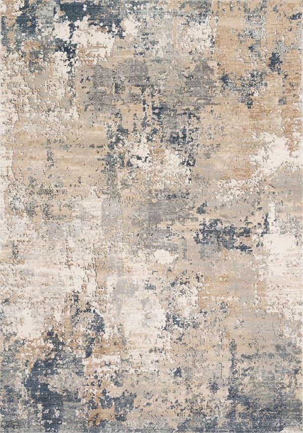 Loloi Teagan Collection TEA-06 Sand/Mist 9'-9" x 13'-6" Area Rug, Large, Soft Neutral Rug, High-Traffic for Living Room, Bedroom, Home Office, Dining Area