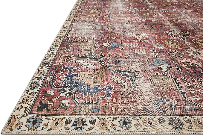 Loloi Chris Loves Julia Jules Collection JUL-01 Merlot/Multi 2'-3'' x 3'-9'', .13" Pile Height, Accent Rug