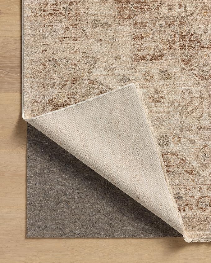 Loloi Magnolia Home by Joanna Gaines Junie Collection JUE-04 Natural/Clay 5'-3" x 5'-3", .38" Pile Height, Round Area Rug
