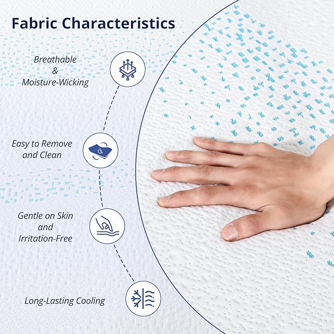 EGOHOME 12 Inch King Mattress, Gel Memory Foam with Charcoal, Fiberglass Free, CertiPUR-US Certified, Temperature-Regulating, Machine Washable Cover, 80" x 76" x 12", Medium