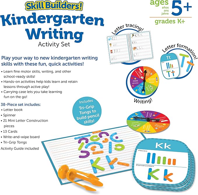 Learning Resources Skill Builders! Kindergarten Writing - Alphabet Activities, ABC Letter recognition, Kindergarten Homeschool Supplies, Ages 5+