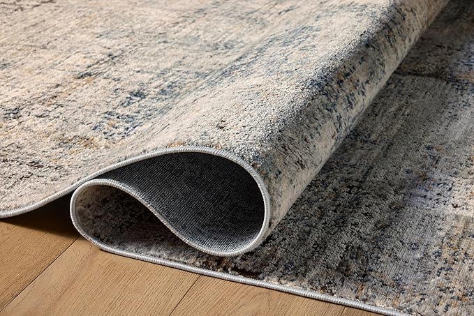 Loloi Teagan Collection TEA-05 Denim/Slate 2'-8" x 13' Runner Rug, Large, Soft Neutral Rug, High-Traffic for Living Room, Bedroom, Home Office, Dining Area