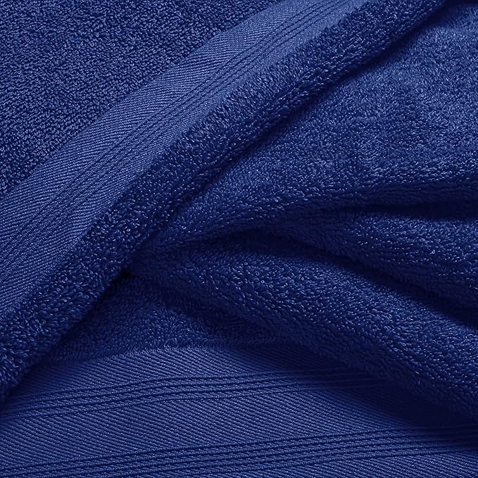 Cotton 2 Pack Oversized Bath Towel Set 28x55 inches, Large Bath Towels, Ultra Absorbant Compact Quickdry & Lightweight Towel, Ideal for Gym Travel Camp Pool - Navy Blue