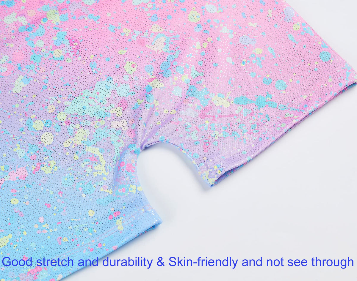 Domusgo Toddler Girls Gymnastics Leotards Size 1t 2t Shiny Graffiti Dot Sleeveless Unitards