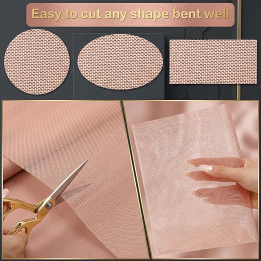 Therwen 12 Inch x 10 ft Copper Mesh Screen 99.9% Pure Copper 40 Mesh Roll Wire