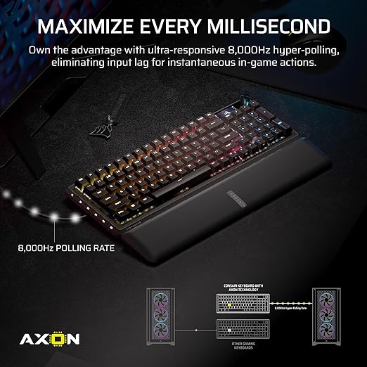 Corsair Vanguard PRO 96 Wired Hall Effect Magnetic Mechanical Gaming Keyboard – 96% Layout, MGX Hyperdrive Switches, 8000Hz Polling, Rapid Trigger, Virtual Stream Deck, SOCD Flashtap, QWERTY US