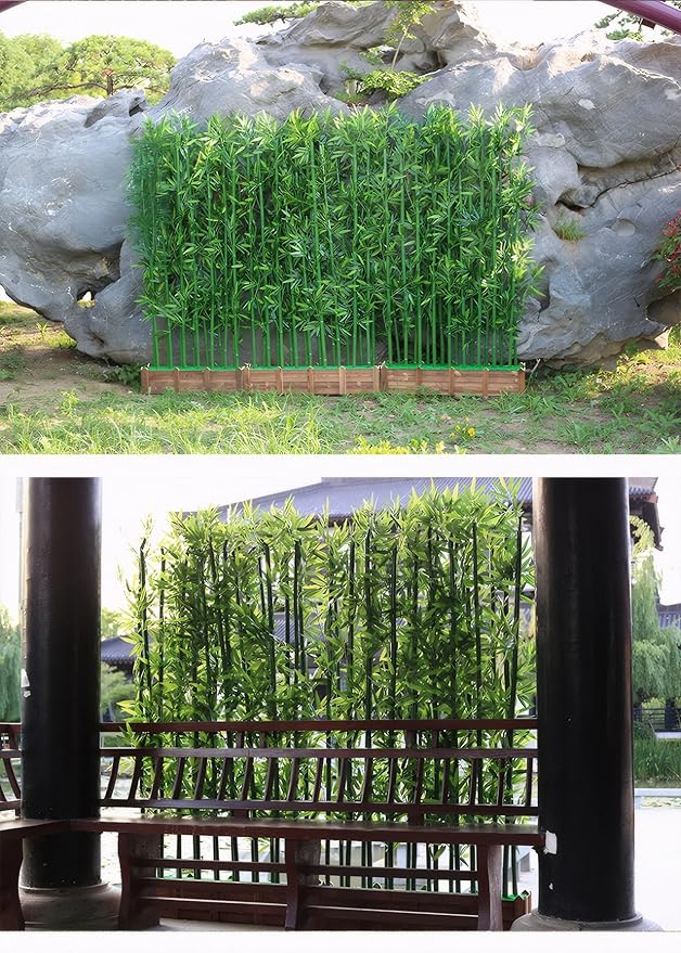 16-Pack 6ft Artificial Privacy Fence | Faux Plant with Realistic Silk Leaves for Indoor Decor & Outdoor Garden – UV-Protected, Waterproof Tall Screen Set