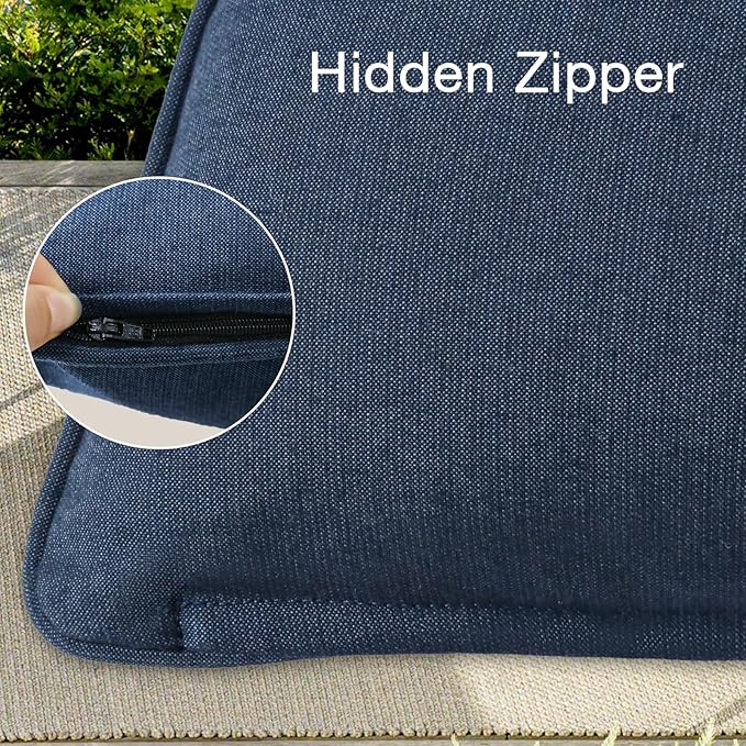 Sunbrella Decorative Outdoor Water Repellent Throw Pillows with Inserts, Set of 4, 20" x12" Pillows for Patio, Backyard, Bed, Couch, and Patio Furniture, Specrtum Indigo