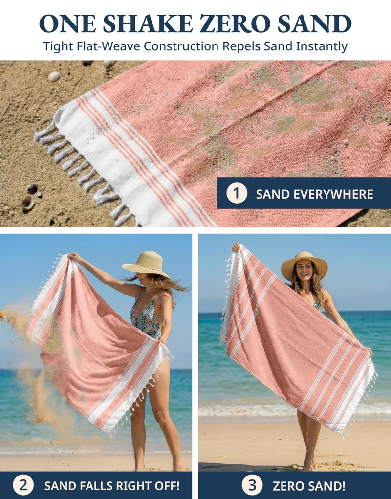 LANE LINEN Turkish Beach Towel, Oversized Beach Towel 39"x71", Lightweight Beach Essentials for Women, Large Pool Towel, Absorbent & Quick Dry, Sand Free Beach Towel - Bird of Paradise