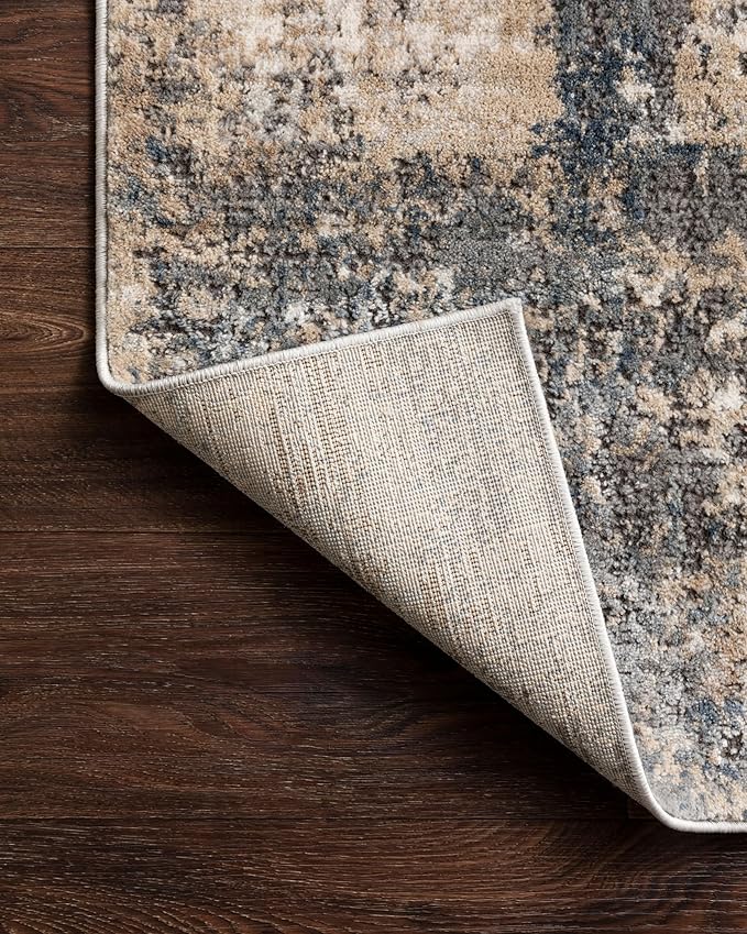 Loloi Teagan Collection TEA-08 Ivory/Mist 2'-8" x 4' Accent Rug, Large, Soft Neutral Rug, High-Traffic for Living Room, Bedroom, Home Office, Dining Area