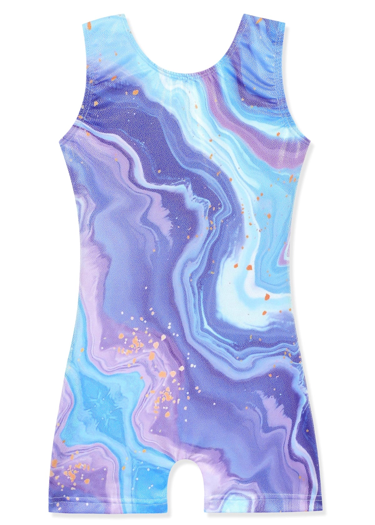 HOZIY Gym Gymnastic Gymnastics Kids Leo 4-5t 4t Dance Clothes Toddlers Biketard Tumbling Outfits Purple Blue Marble Print Outfits Unitard Shiny