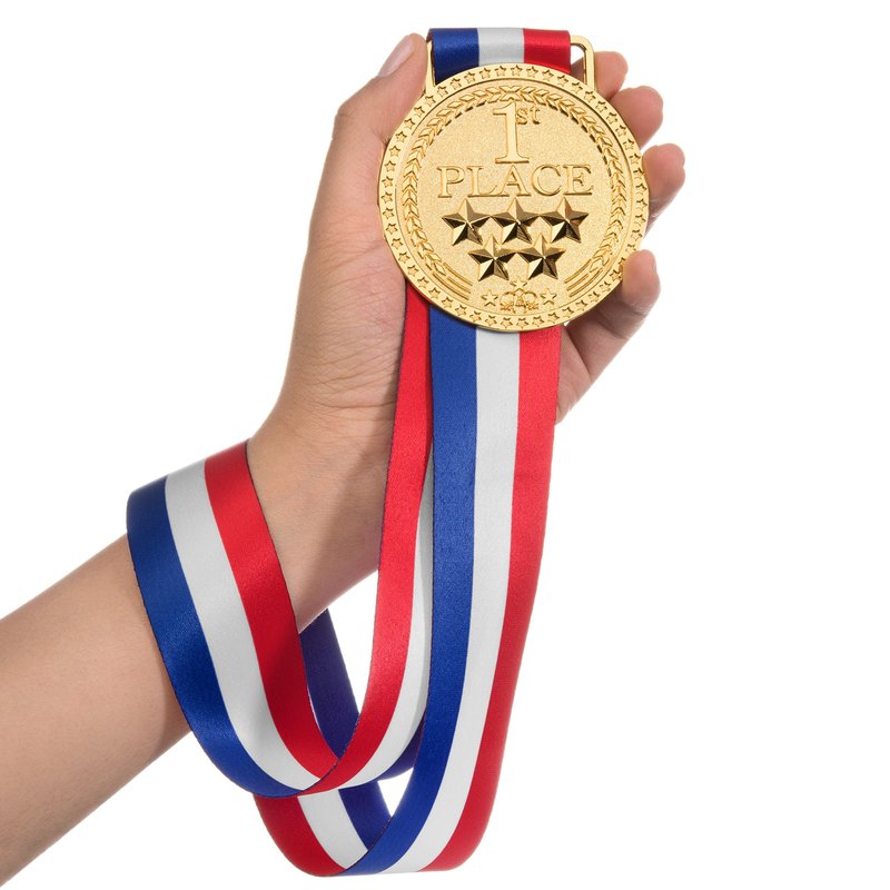 Gold Medal Winner 1st First Place Award Trophy Medal, Bright Gold