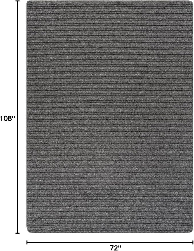 Non Slip Gray Solid Rubber Back Thing Rug for Living Room 6x9 Area Rugs for Kitchen, Rugs for Bedroom, Stain Resistant Easy Cleaning Non Shedding Carpet Gray 6 x 9