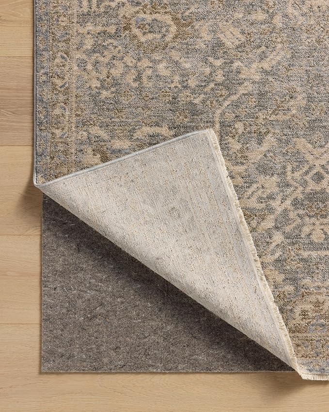 Loloi Magnolia Home by Joanna Gaines Junie Collection JUE-01 Blue/Natural 5'-3" x 5'-3", .38" Pile Height, Round Area Rug