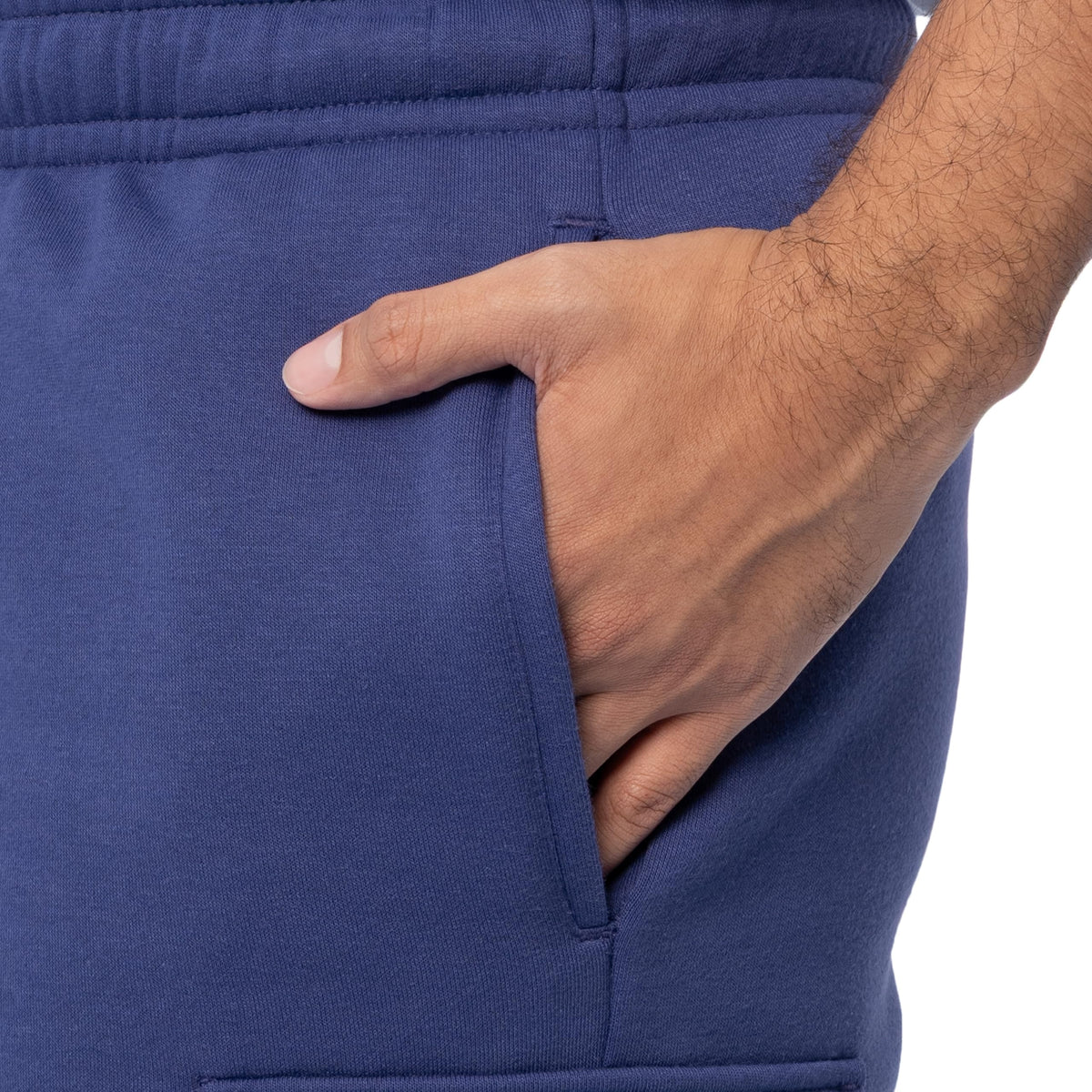 Fruit of the Loom Men’s Fleece Cargo Shorts, Deep Cobalt, Large