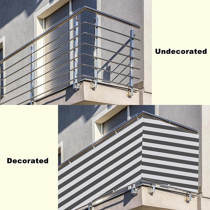 Balcony Privacy Screen 2.8' x 65.6' Durable UV-Resistant Privacy Fence Panels