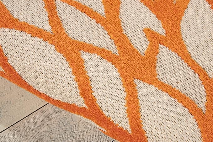 Nourison Aloha Indoor/Outdoor Green 5'3" x 7'5" Area Rug, Tropical, Botanical, Easy Clean, Non Shedding, Bed Room, Living Room, Dining Room, Deck, Backyard, Patio (5x7)