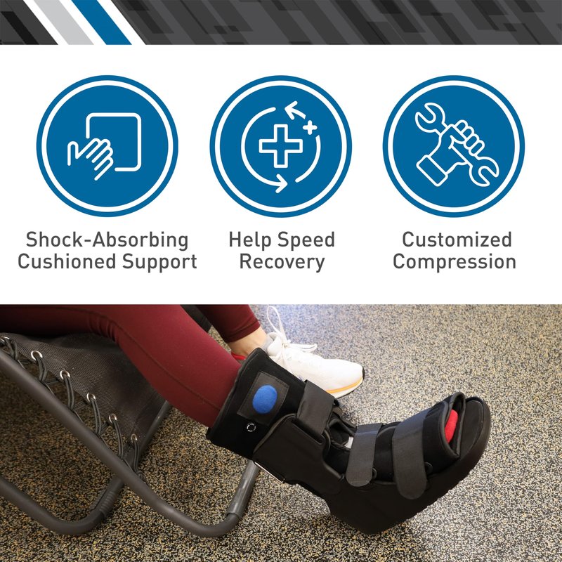 BodyMed Air CAM Walking Fracture Boot, Medium, 12.3" Tall - Adjustable and Shock-Absorbing Support for Foot and Ankle Recovery - Fits Left & Right Foot