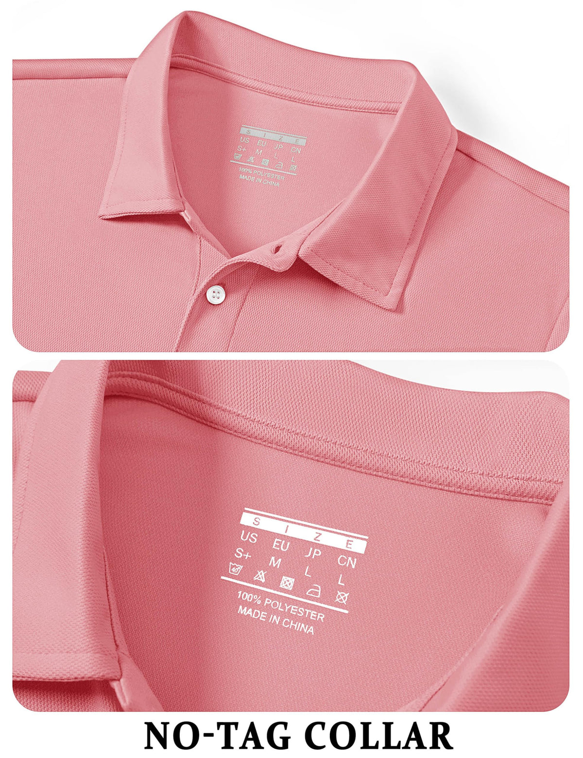TACVASEN Mens Golf Shirt Dry Fit Mens Polo Shirts Short Sleeve Performance Golf Polos for Men with Collar Work Shirts Dark Pink, S