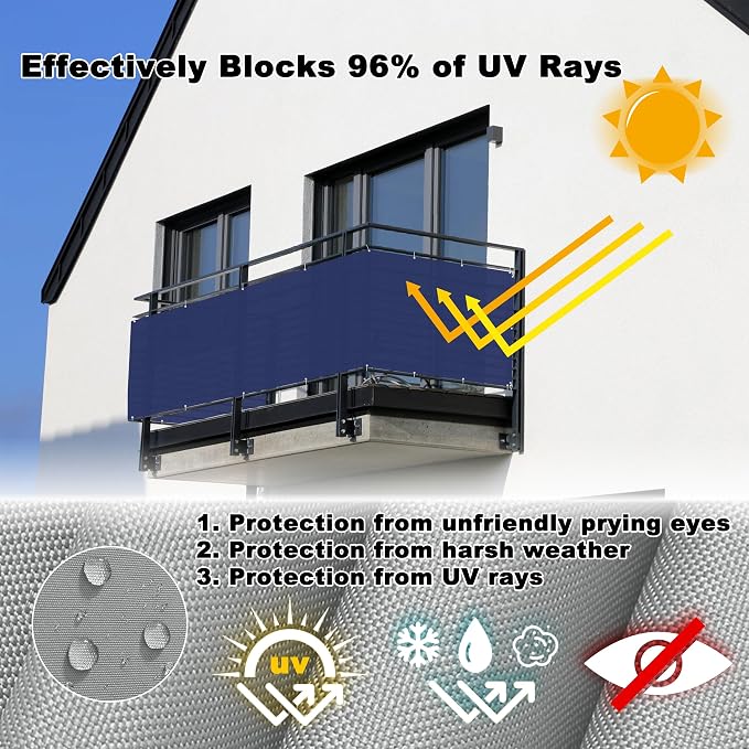 Outdoor Privacy Screen 3.9' x 26.2' UV-Resistant Visibility Reduction, Patio