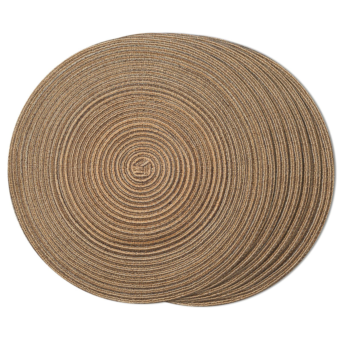 FunWheat Round Braided Placemats Set of 4 Place mats for Dining Tables Woven Heat Resistant Table Mats 15 inch (Wine,4pcs)