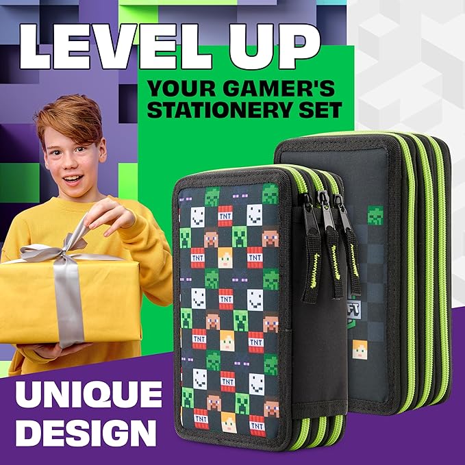 Minecraft Kids Pencil Case Stationery Pens Colored Pencils Notebook School Supplies Gamer Gifts for Boys
