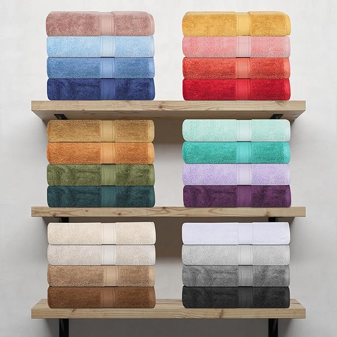 Superior Egyptian Cotton Pile 6 Piece Towel Set, Includes 2 Bath, 2 Hand, 2 Face Towels/Washcloths, Ultra Soft Luxury Towels, Thick Plush Essentials, Guest Bath, Spa, Hotel Bathroom, Turquoise