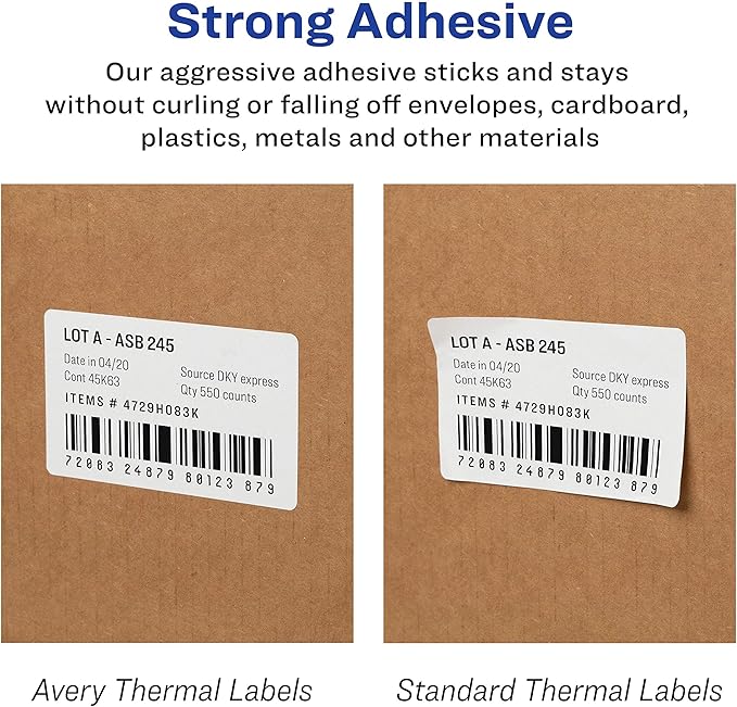 Avery Direct Thermal Address Labels, 1-1/8" x 3-1/2", White, Comparable to DYMO 30251, 130 Blank Labels per Roll, 2 Rolls, 260 Total (4150) (Pack of 10)