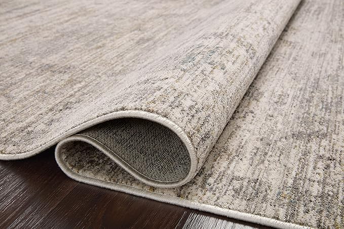 Loloi Magnolia Home by Joanna Gaines Millie Collection MIE-01 Silver/Dove 7'-10" x 7'-10", .25" Pile Height, Round Area Rug