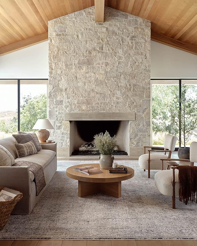 Loloi Amber Lewis Alie Collection ALE-01 Stone/Mist 9'-6'' x 13'-1'', .13'' Pile Height, Area Rug