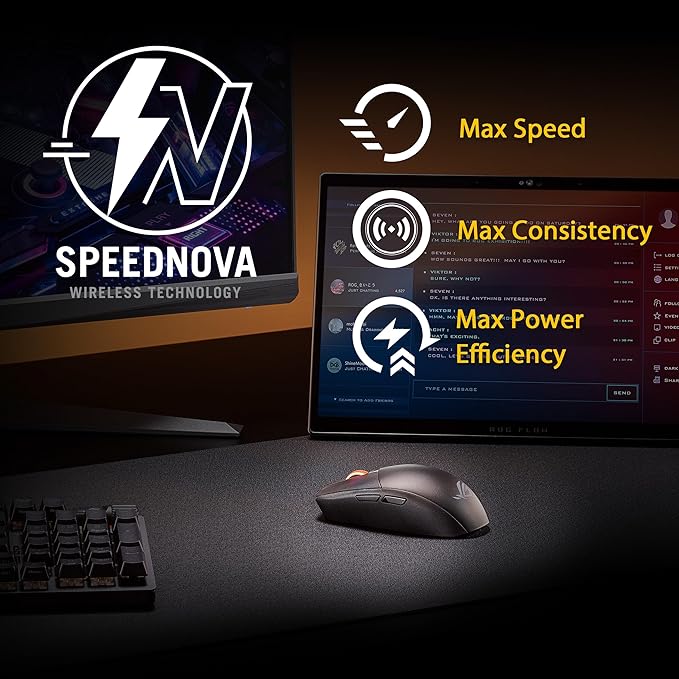 ASUS ROG Strix Impact III Wireless Gaming Mouse, 57 G Lightweight, 36K DPI Sensor, Bluetooth & 2,4GHz RF, ROG SpeedNova, Up to 618hrs Battery Life, Replaceable Switches, ROG Omni Receiver, Black