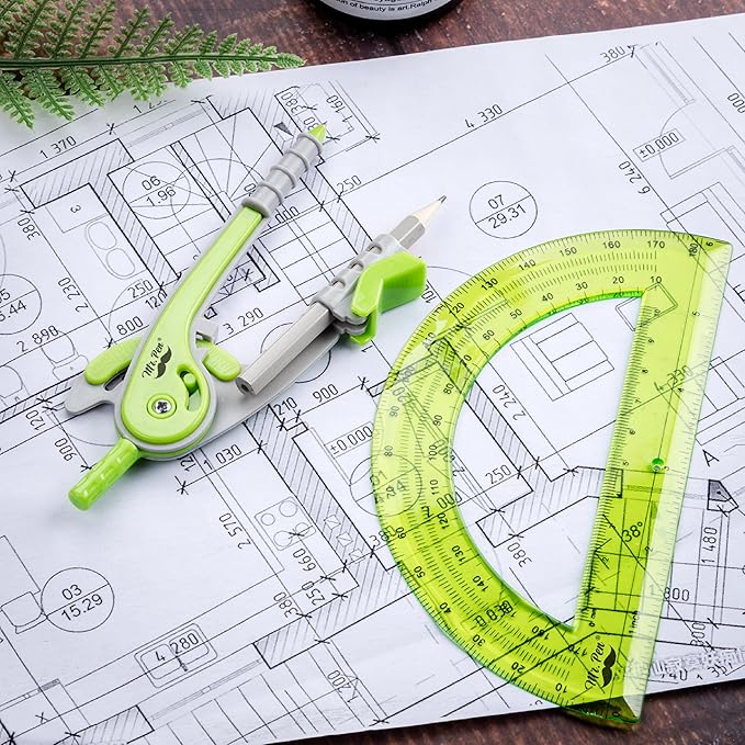 Mr. Pen- Compass and Protractor Set, Math Compass for Geometry and Drawing