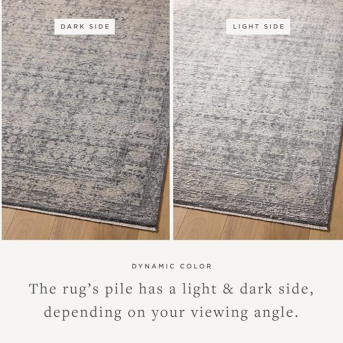 Loloi Amber Lewis Alie Collection ALE-03 Charcoal/Dove 2'-7'' x 10'-0'', .13'' Pile Height, Runner Rug