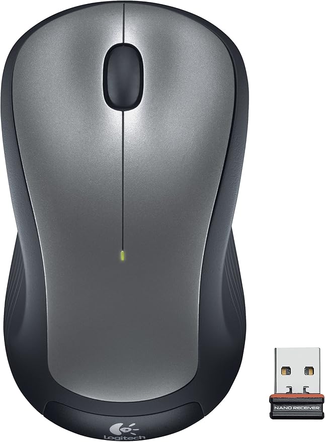 Logitech 2.4GHz Wireless Laser Optical Computer Mouse with Ambidextrous Design, 3 Buttons, M310, Silver (Renewed)