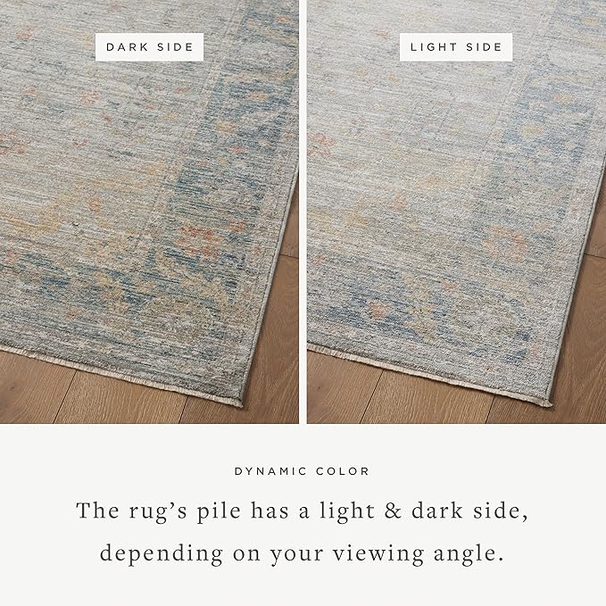 Loloi Magnolia Home by Joanna Gaines Millie Collection MIE-04 Slate/Multi 2'-3" x 3'-10", .25" Pile Height, Accent Rug