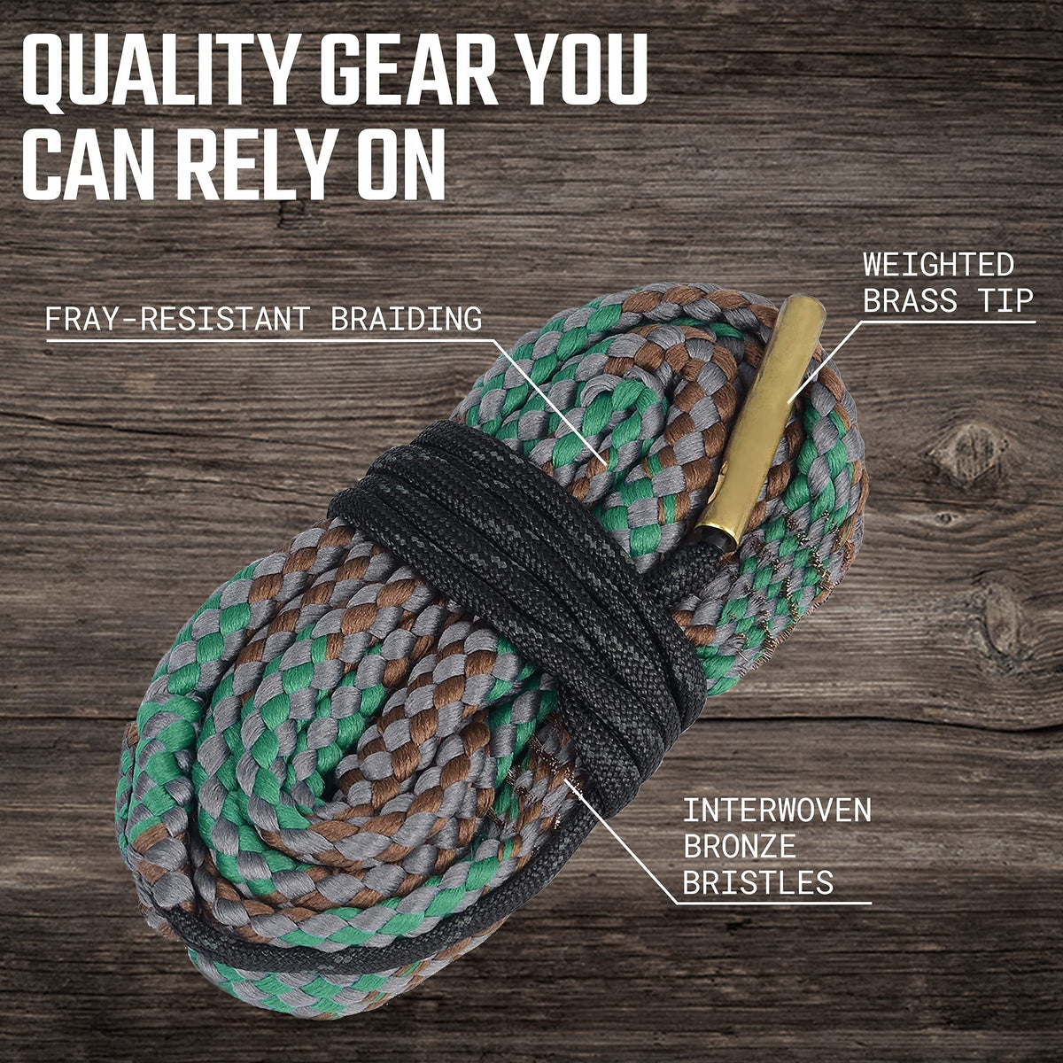 Ultimate Rifle Build Gun Snake - Reusable and Compact Gun Cleaning Rope (B20: .44.45 Cal)