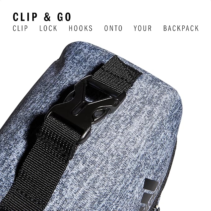 adidas Excel Insulated Lunch Bag, Cooler with Zipper, Pocket for Ice Pack, and Clip, Temperature Control Insulation