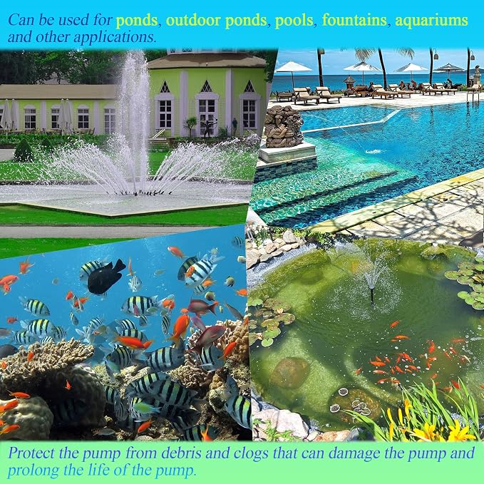 10 inch Large Pond Pump Filter Upgraded 2.0, Extended Anti-Clogging Outdoor