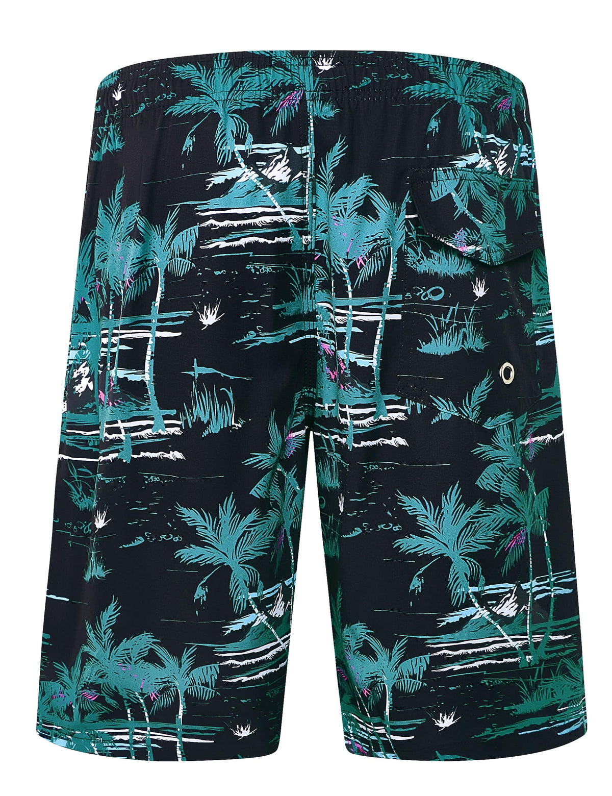 ELETOP Men's Swim Trunks Quick Dry Bathing Suit Swimming Board Shorts Mesh Lining Beach Swimwear Black Green 3XL