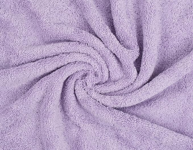 American Soft Linen Premium 3 Piece Towel Set, 1 Bath Towel 1 Hand Towel 1 Washcloth, 600 GSM 100% Cotton Turkish Towels for Bathroom, Lilac Towel Set