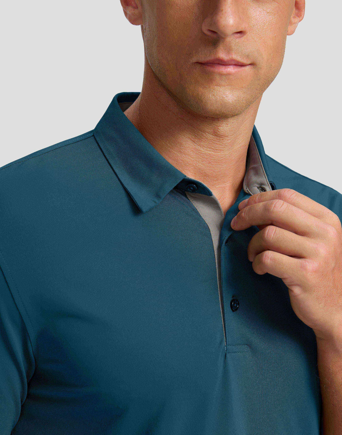 Men's Golf Shirts Dry Fit Moisture Wicking Performance Short Sleeve Collared Polo Shirts for Casual Tennis Bussiness (Reflecting Pond, XXXL)