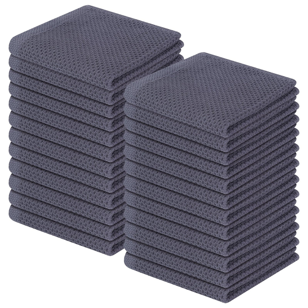 Homaxy 100% Cotton Waffle Weave Kitchen Dish Cloths, Ultra Soft Absorbent Quick Drying Dish Towels, 12 x 12 Inches — 12 X 12 - 24 Pack