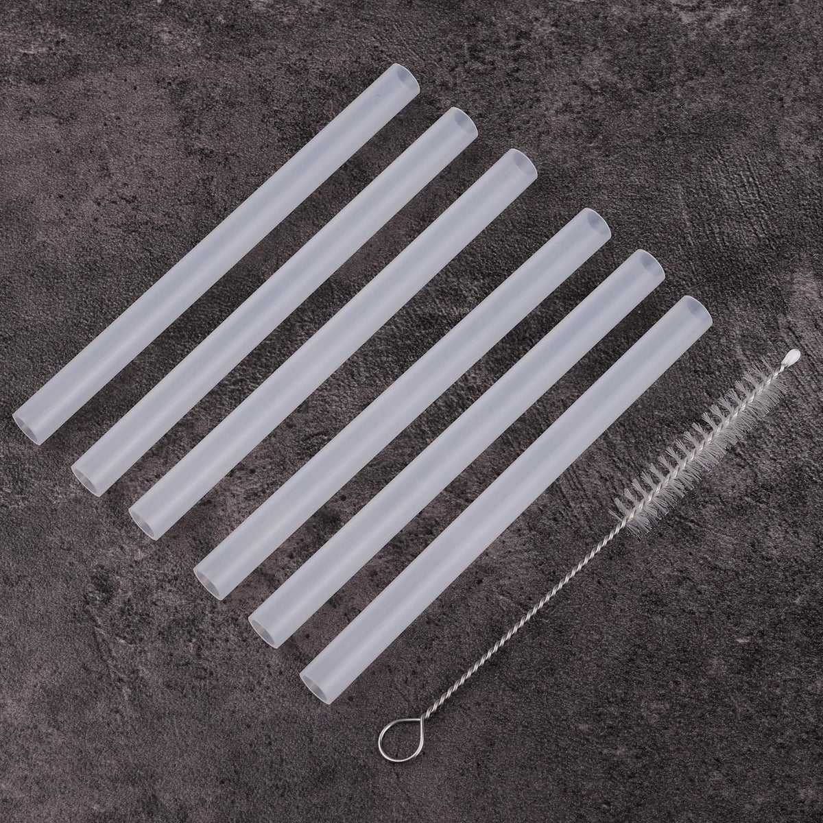 Reusable Replacement Straws Compatible with Hydro Flask Wide Mouth 12oz Kids Water Caps-6 Pack BPA Free Straws and Pack Straw Brush