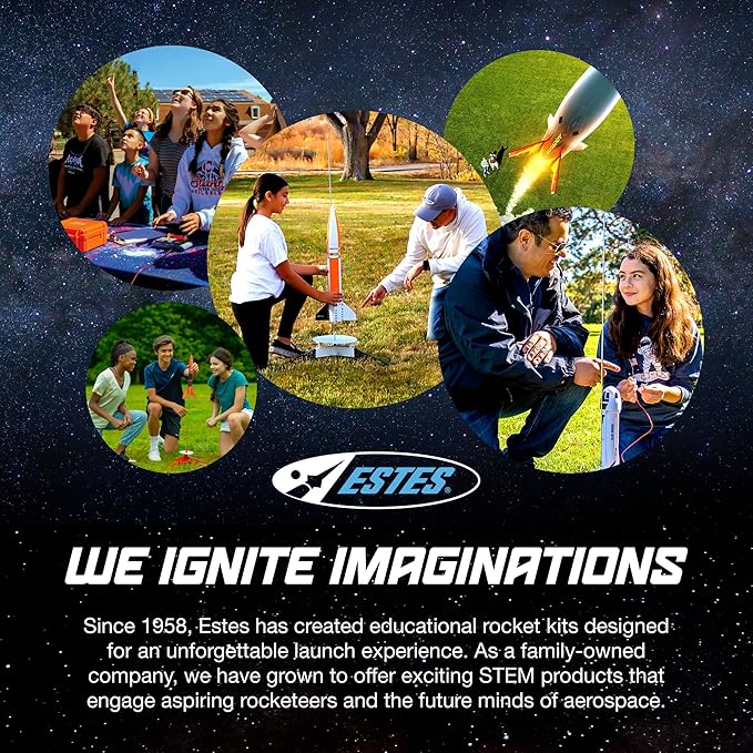 Estes 2452 Athena Rocket-Building Kit, Prebuilt Beginner Flying-Rocket Model Kit for Ages 10+, Blue