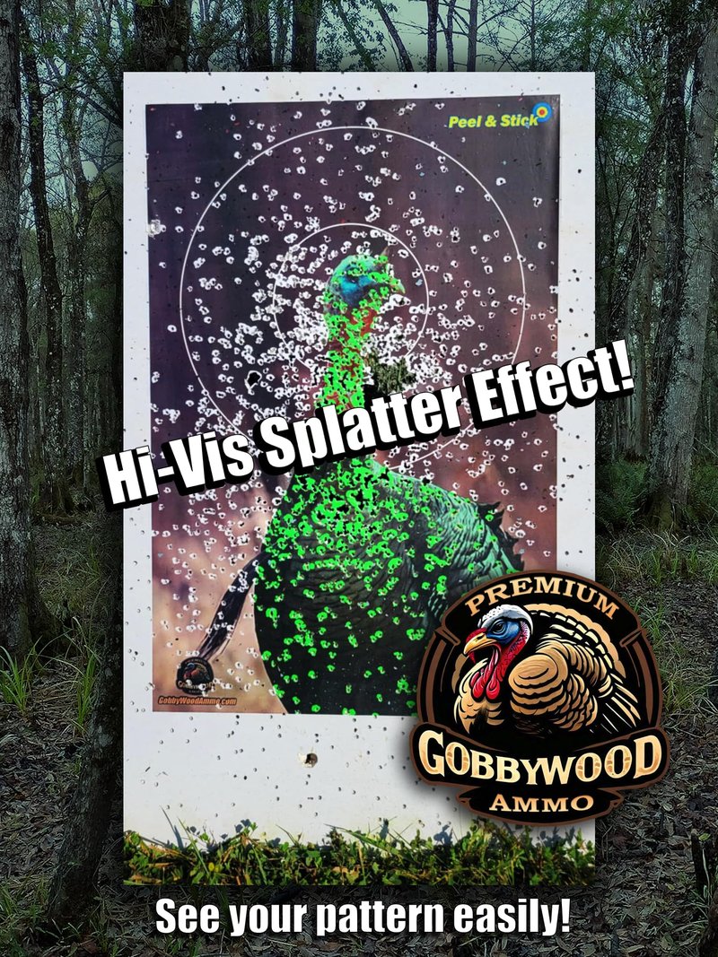GobbyWood Ammo Peel & Stick Reactive Turkey Target 12" x 18" (5 Pack)