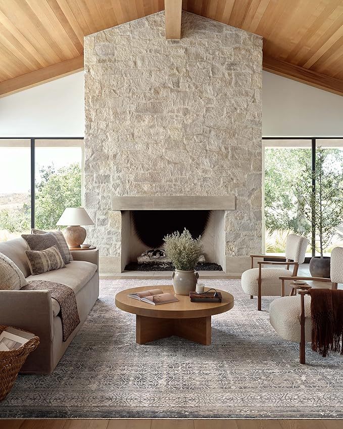 Loloi Amber Lewis Alie Collection ALE-04 Sky/Stone 2'-3'' x 3'-10'', .13'' Pile Height, Accent Rug