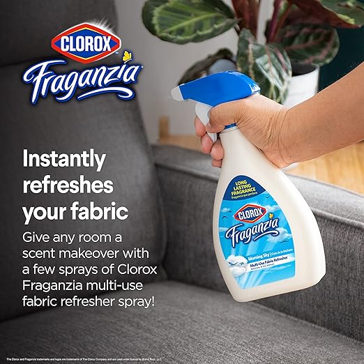 Clorox Fraganzia Refresher Spray 22oz Morning Sky | Multi-Use Fabric Refresher Spray in Morning Sky Scent | 22 Ounce Fabric Spray, Room Freshening Spray (Pack of 2)